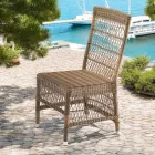 Buitenstoel van polyrotan met optioneel kussen - Gigi Viadurini