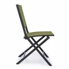 Opklapbare buitenstoel in textileen en aluminium, 4 stuks - Holly Viadurini