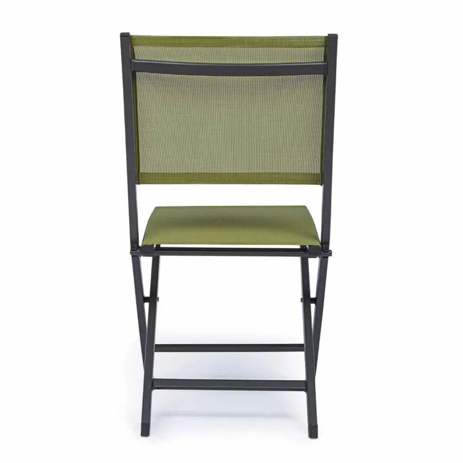 Opklapbare buitenstoel in textileen en aluminium, 4 stuks - Holly Viadurini