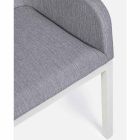 Buitenstoel bekleed met stof met aluminium poten, 4 stuks - Nia Viadurini