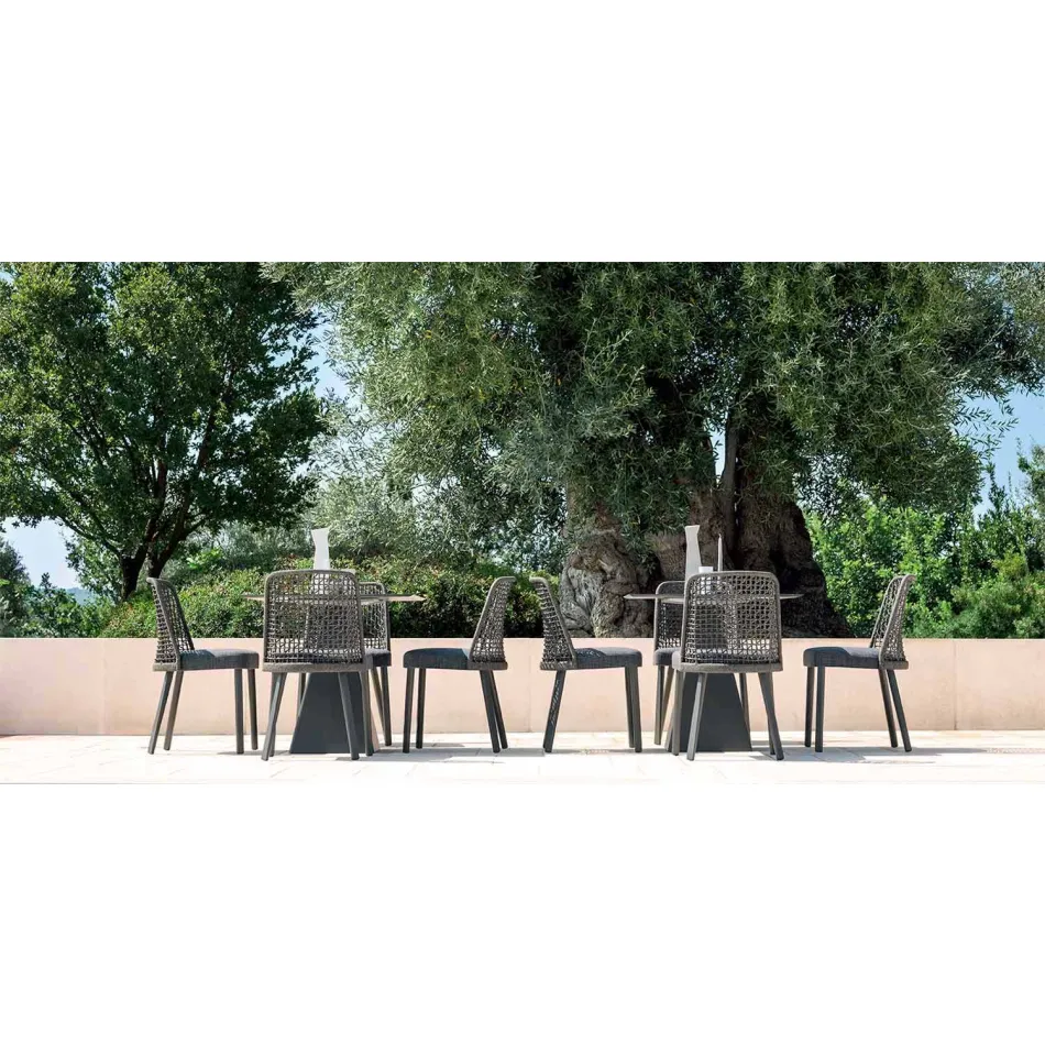 Buitenstoel Varaschin Emma in stof en aluminium ontwerp Viadurini