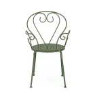 Tuinstoel met armleuningen Shabby Chic Design in staal - Betovering Viadurini