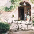 Tuinstoel met armleuningen Shabby Chic Design in staal - Betovering Viadurini