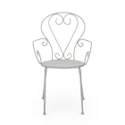 Tuinstoel met armleuningen Shabby Chic Design in staal - Betovering Viadurini
