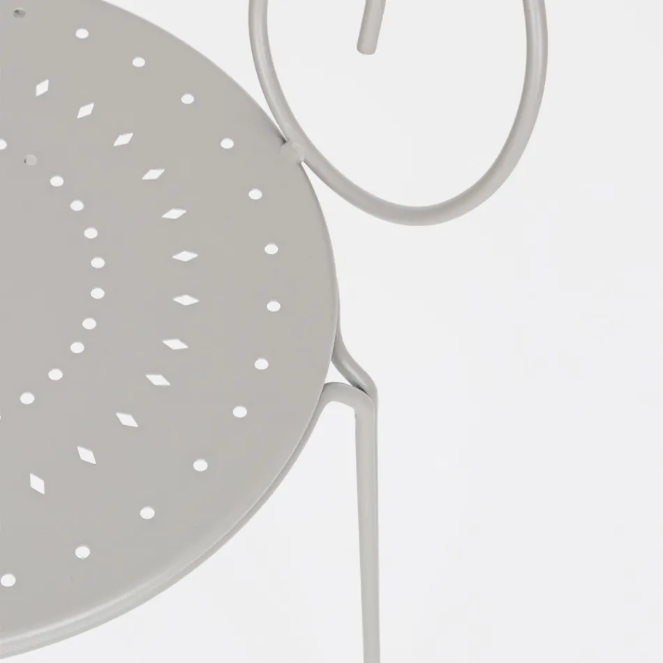 Tuinstoel met armleuningen Shabby Chic Design in staal - Betovering Viadurini