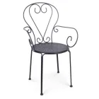 Tuinstoel met armleuningen Shabby Chic Design in staal - Betovering Viadurini