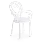 Tuinstoel met armleuningen Shabby Chic Design in staal - Betovering Viadurini