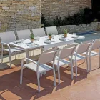 Stapelbare tuinstoel in aluminium met design armleuningen - Gontran Viadurini