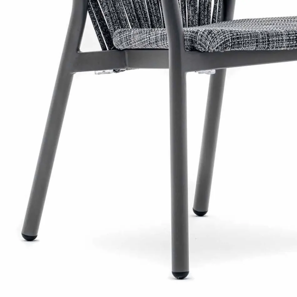 Stapelbare tuinstoel in aluminium en technische stof - Smart By Varaschin Viadurini