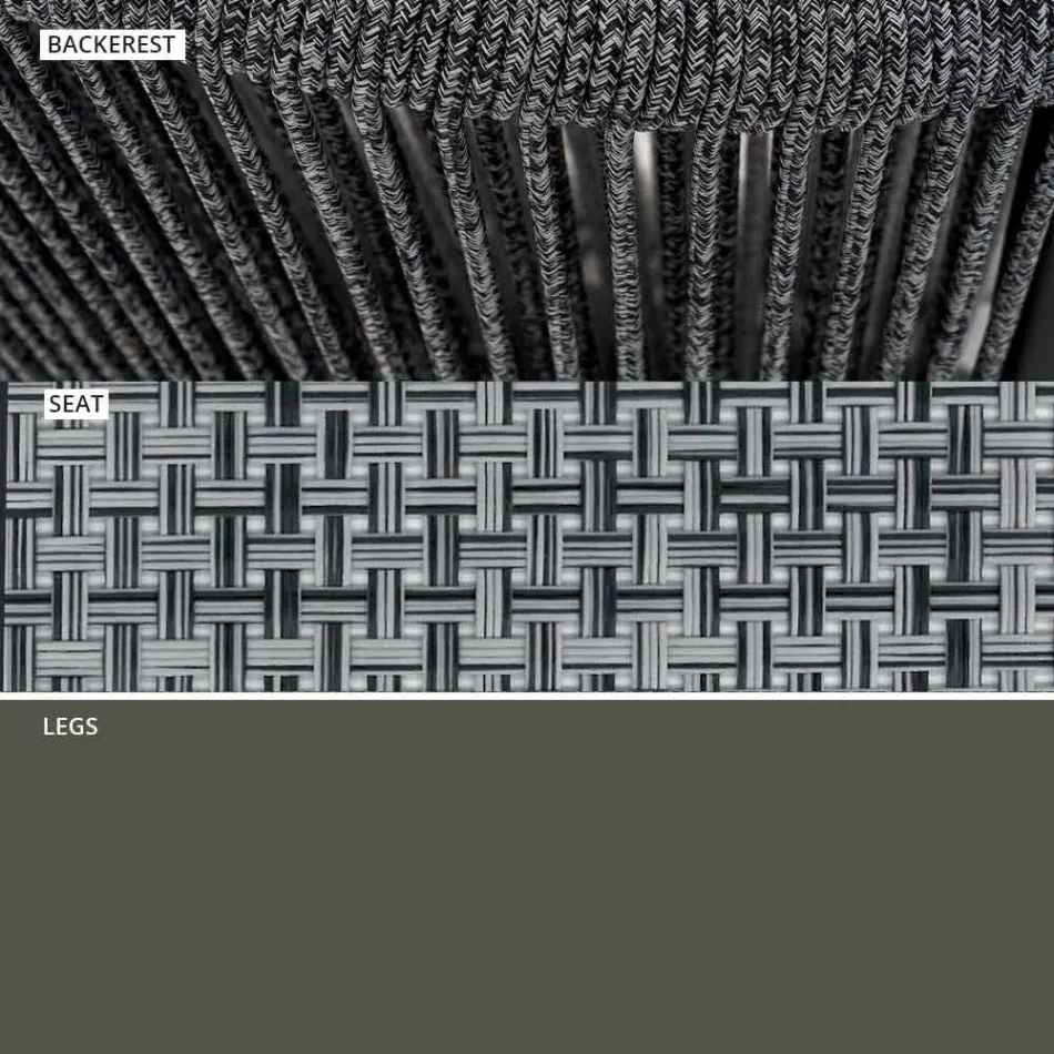 Stapelbare tuinstoel in aluminium en technische stof - Smart By Varaschin Viadurini