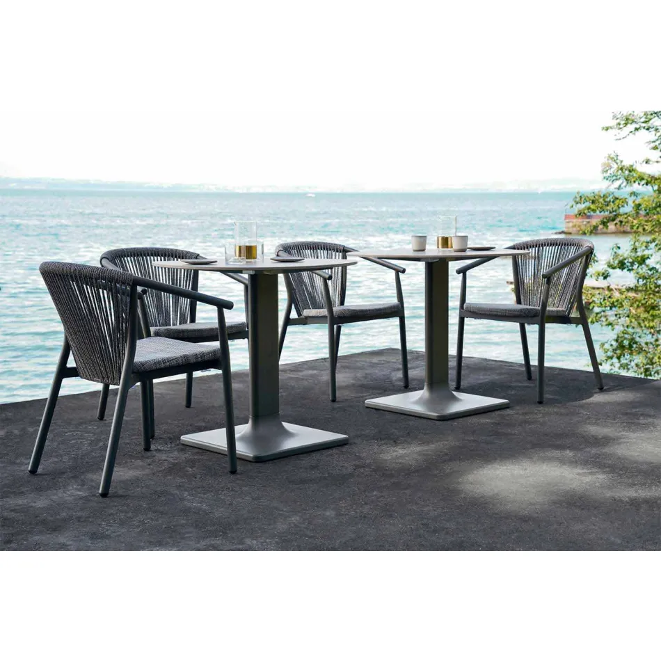 Stapelbare tuinstoel in aluminium en technische stof - Smart By Varaschin Viadurini