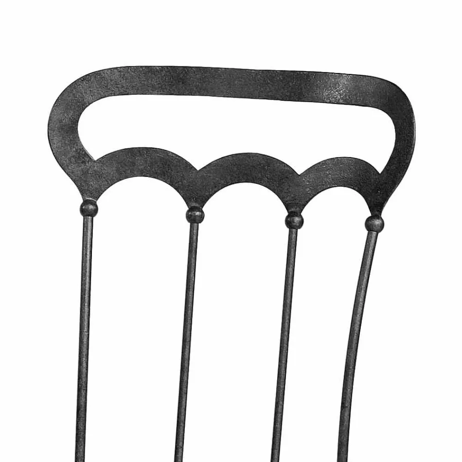 Stapelbare tuinstoel in grafietijzer Made in Italy, 2 stuks - Catrina Viadurini