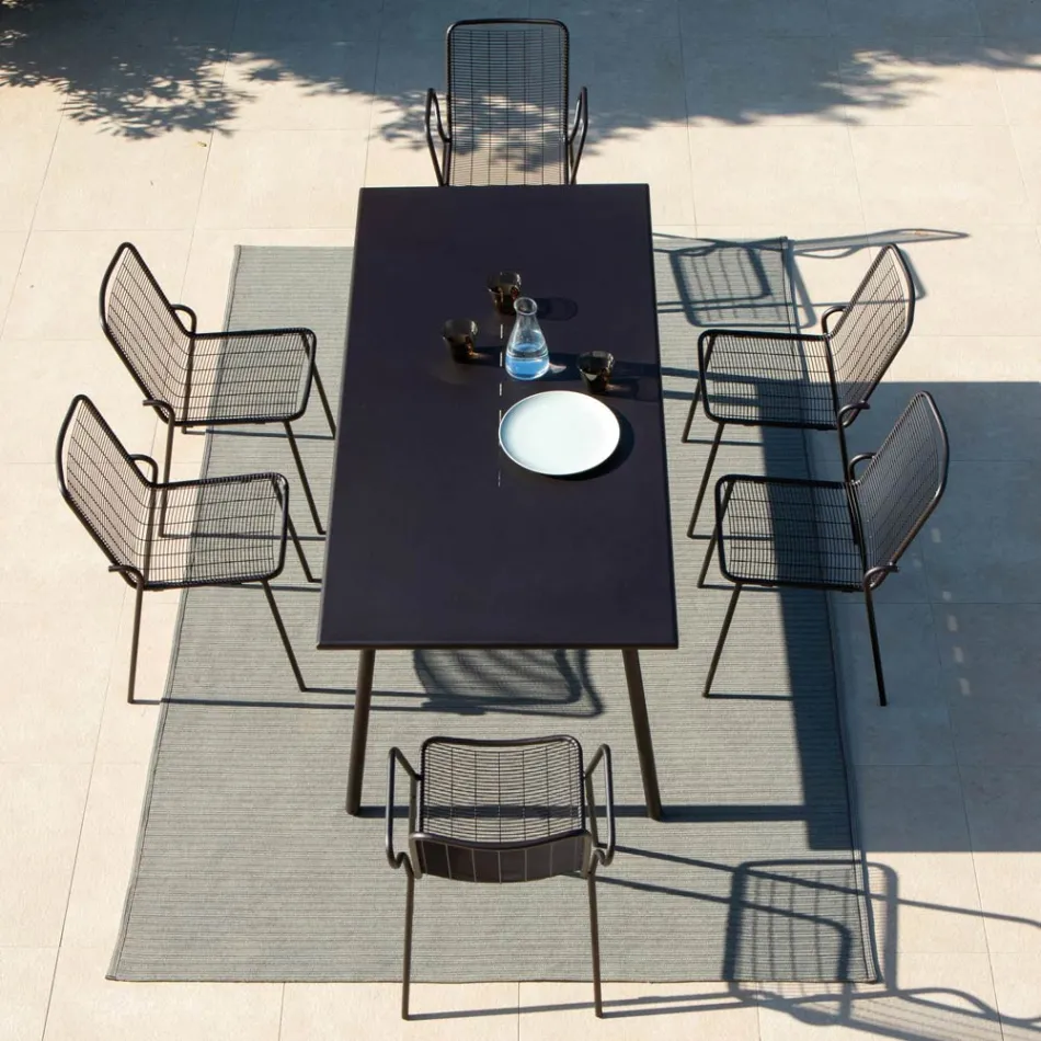 Stapelbare tuinstoel van gegalvaniseerd metaal Made in Italy 4 stuks - Vikas Viadurini