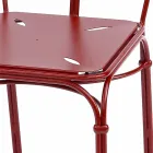 Tuinstoel in rood ijzer met kussen Made in Italy, 2 stuks - Agaat Viadurini