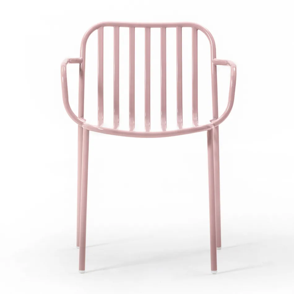 Metalen tuinstoel met armleuningen Made in Italy 2 stuks - Simply Viadurini