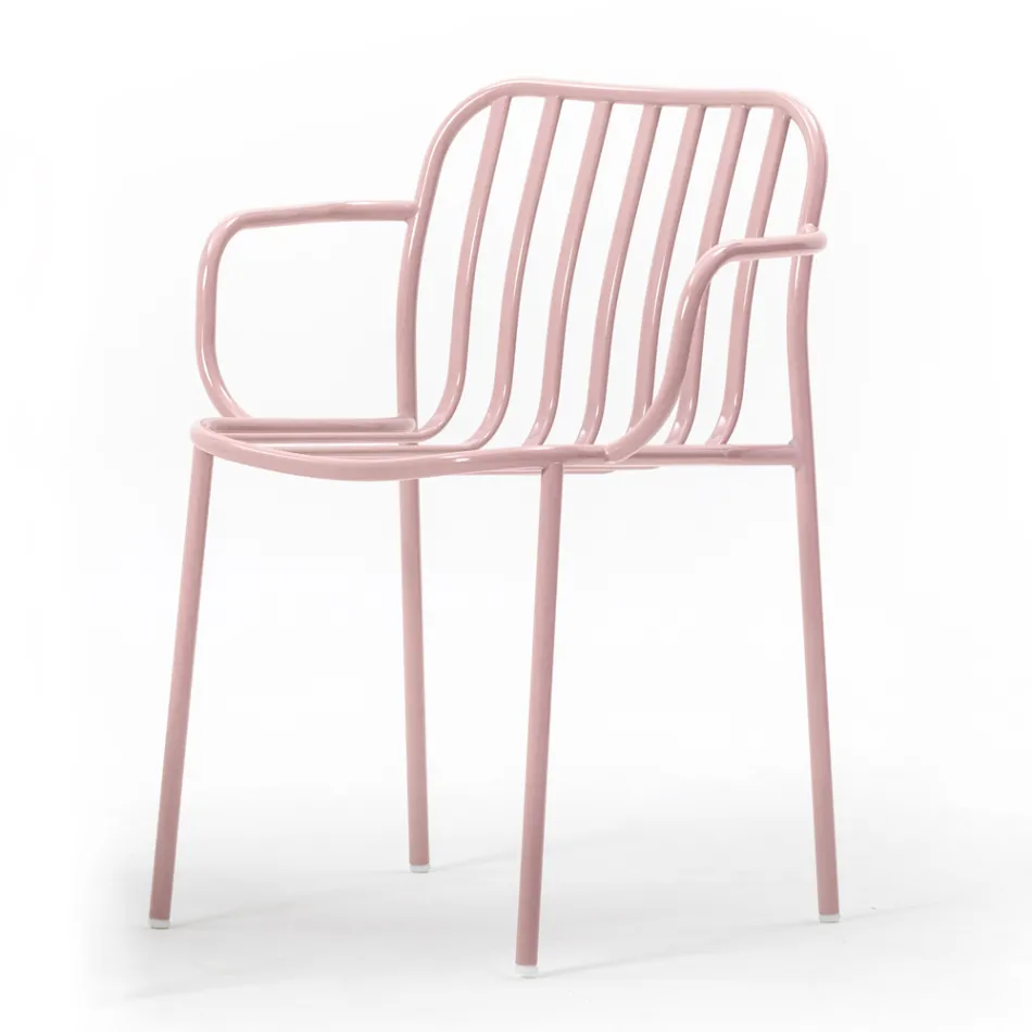 Metalen tuinstoel met armleuningen Made in Italy 2 stuks - Simply Viadurini