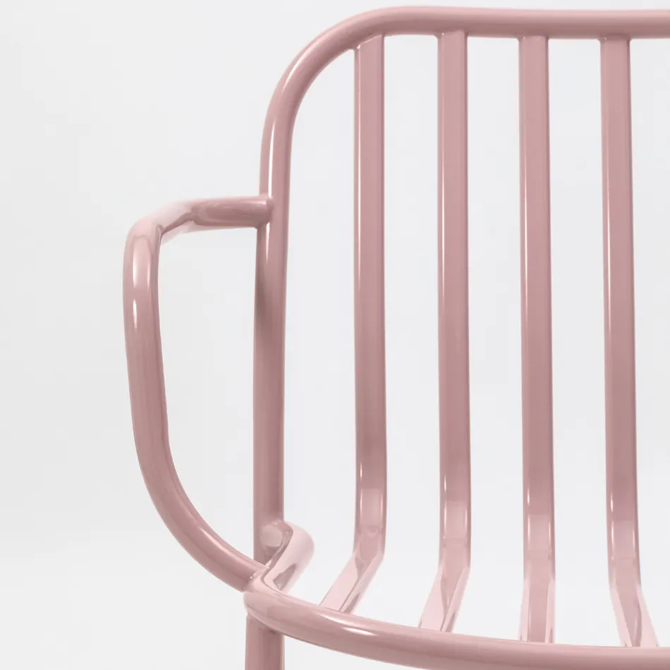 Metalen tuinstoel met armleuningen Made in Italy 2 stuks - Simply Viadurini