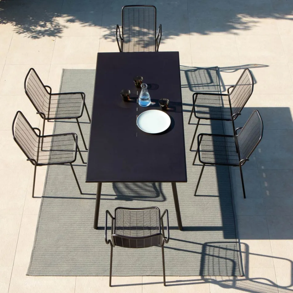 Metalen tuinstoel met armleuningen Made in Italy 2 stuks - Vikas Viadurini