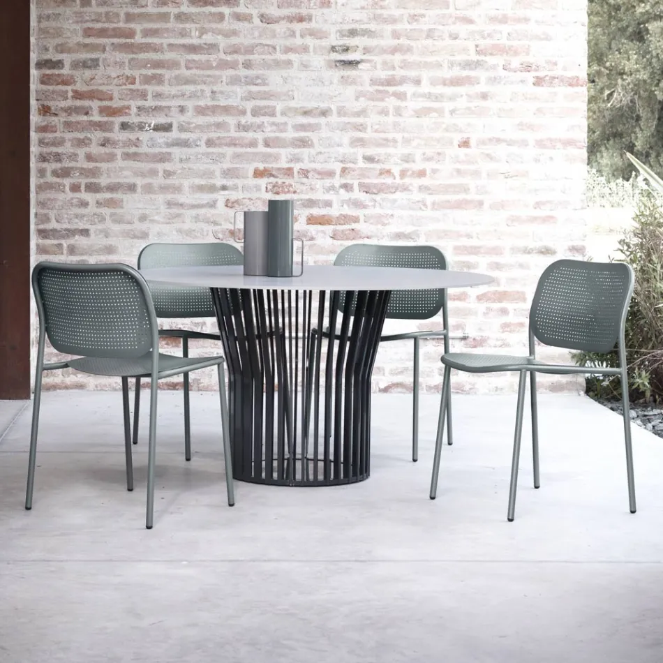 Tuinstoel in gelakt metaal Made in Italy 2 stuks - Synergy Viadurini