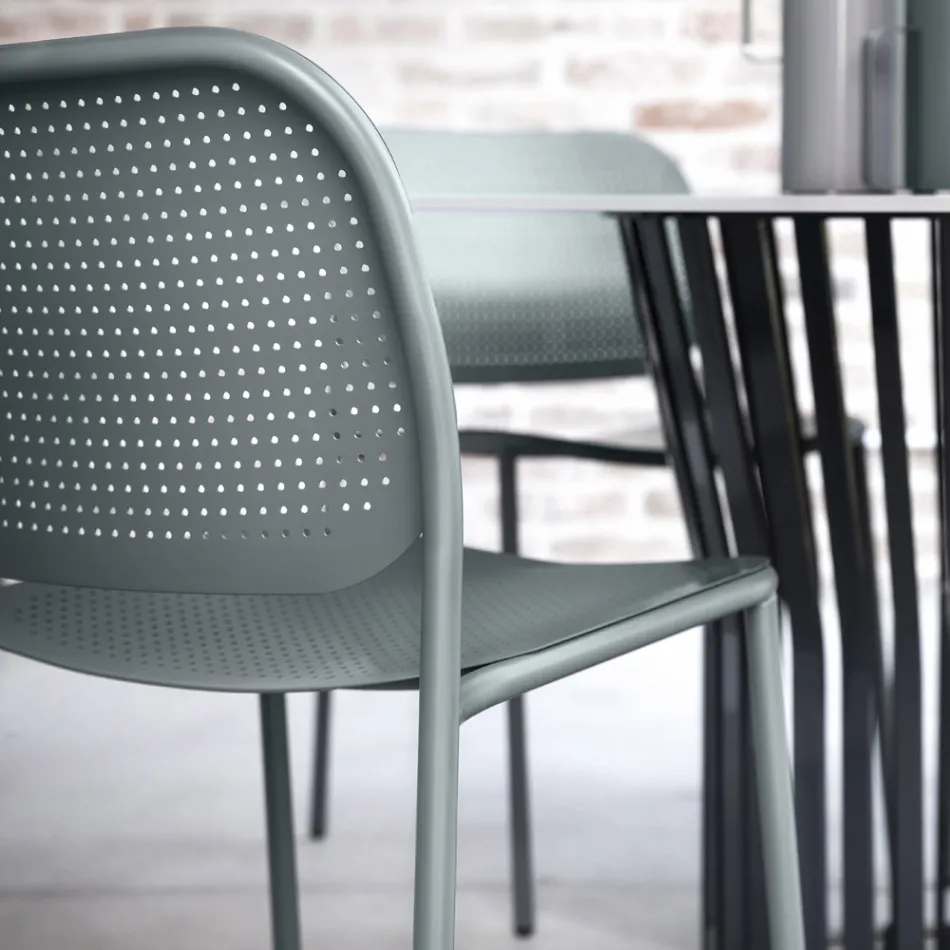 Tuinstoel in gelakt metaal Made in Italy 2 stuks - Synergy Viadurini