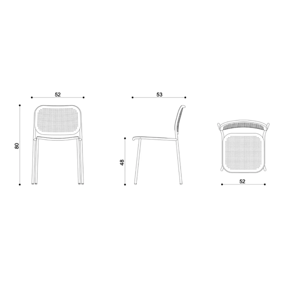 Tuinstoel in gelakt metaal Made in Italy 2 stuks - Synergy Viadurini