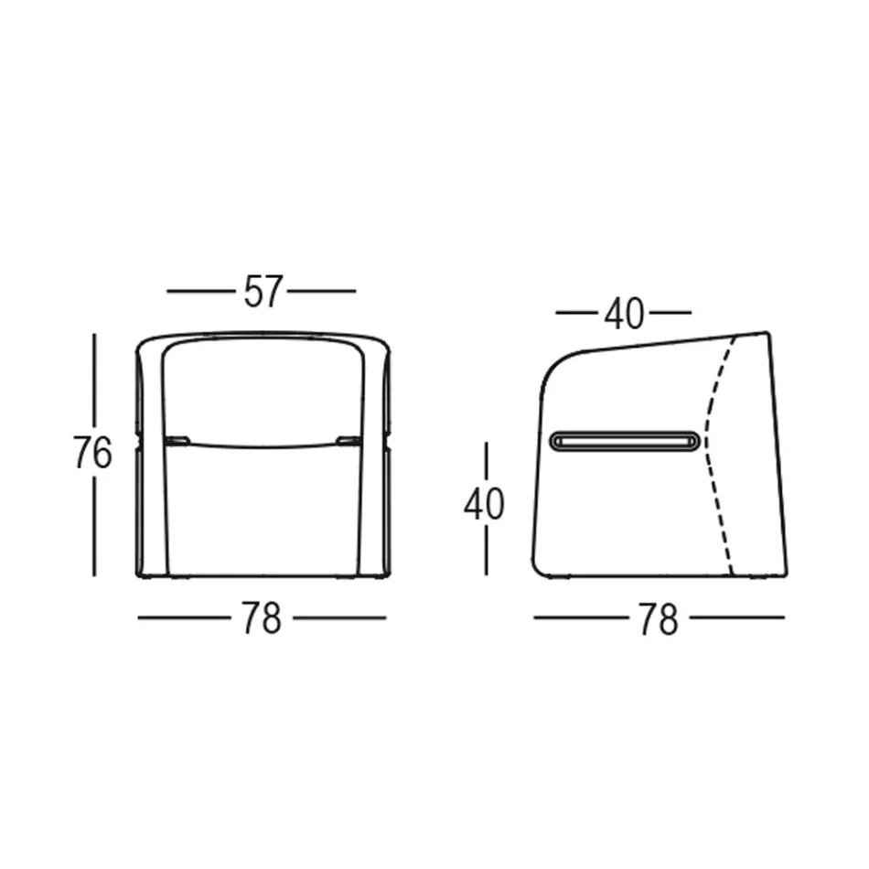 Tuinstoel in polyethyleen en berkenhout gemaakt in Italië - Talula Viadurini