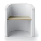 Tuinstoel in polyethyleen en berkenhout gemaakt in Italië - Talula Viadurini