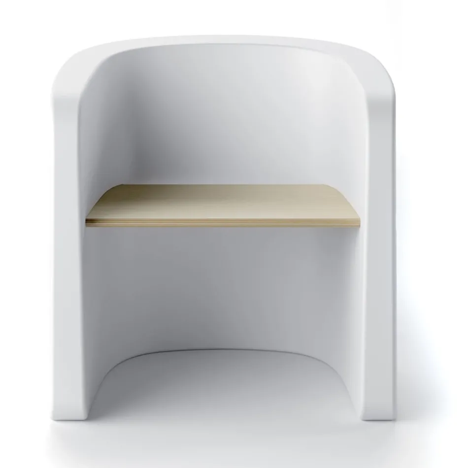 Tuinstoel in polyethyleen en berkenhout gemaakt in Italië - Talula Viadurini