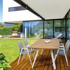 Moderne tuinstoel met armleuningen in wit aluminium Homemotion - Liliana Viadurini