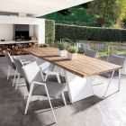Moderne tuinstoel met armleuningen in wit aluminium Homemotion - Liliana Viadurini