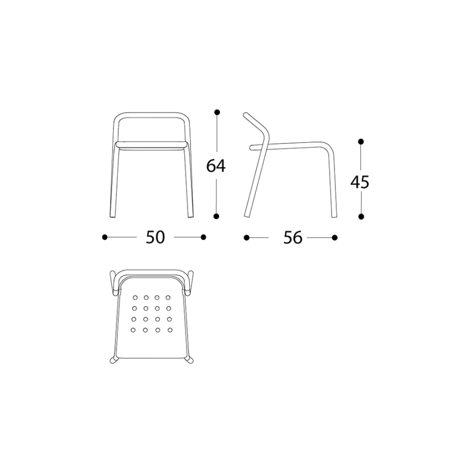 Tuinstoel aluminium structuur gemaakt in Italië - Noss door Varaschin Viadurini