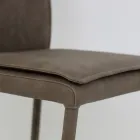 Binnenstoel met hoge rugleuning in kunstleer Made in Italy - Cleto Viadurini