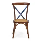 Stapelbare binnenstoel in eikenhout en rotan zitting - Barriera Viadurini