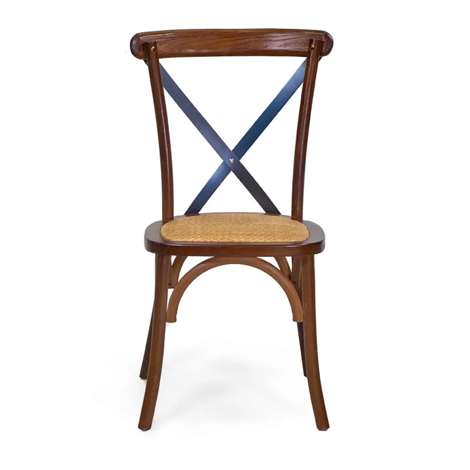 Stapelbare binnenstoel in eikenhout en rotan zitting - Barriera Viadurini