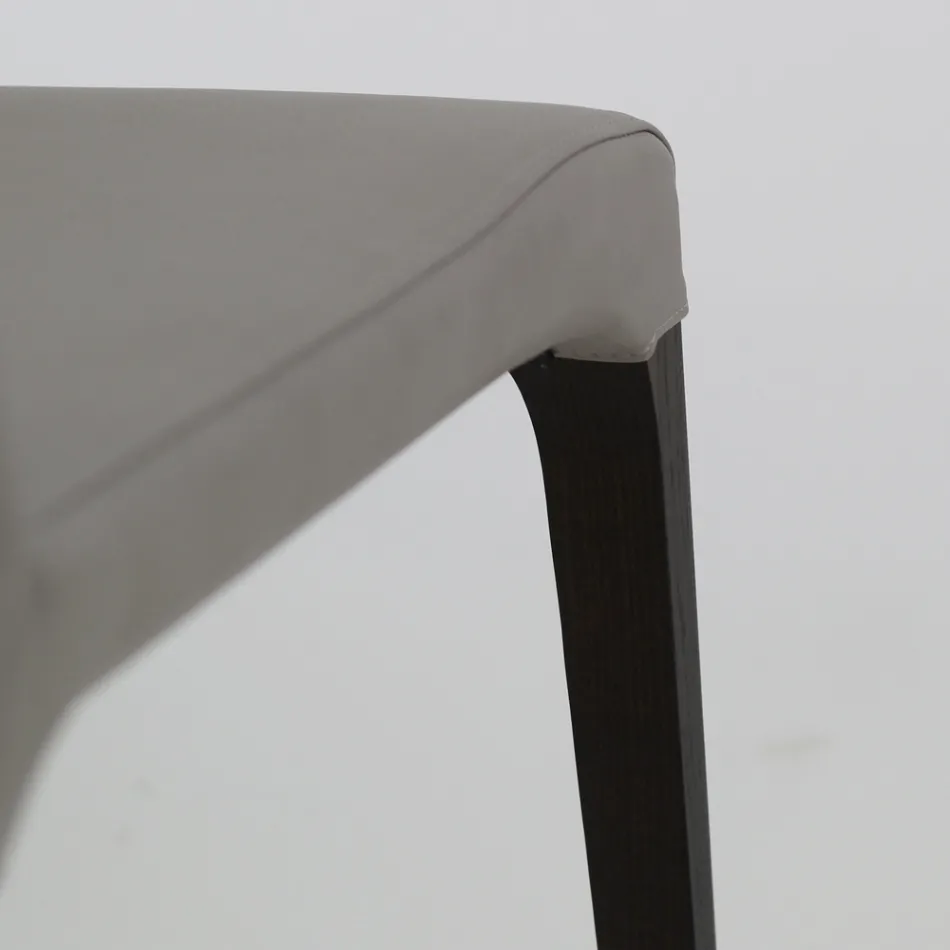 Binnenstoel in essenhout en kunstleer Made in Italy - Floki Viadurini