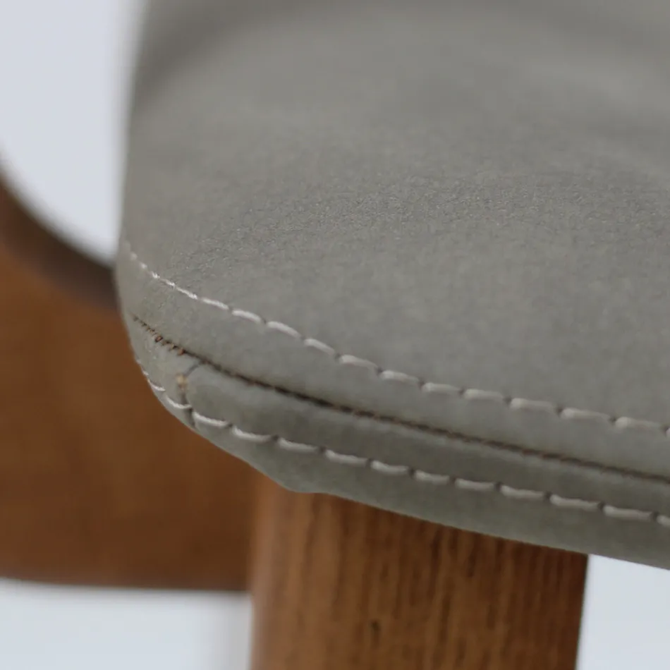 Eetkamerstoel met armleuningen in essenhout Made in Italy - Betsy Viadurini