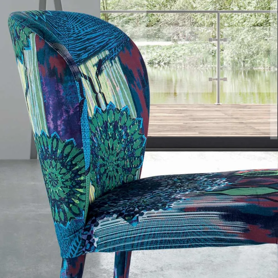 Eetkamerstoel met zitting en gestoffeerde poten Made in Italy - Verona Viadurini