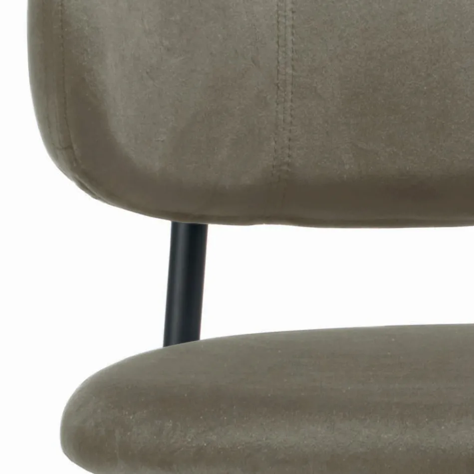 Eetkamerstoel met fluwelen zitting en rugleuning Made in Italy - Livorno Viadurini