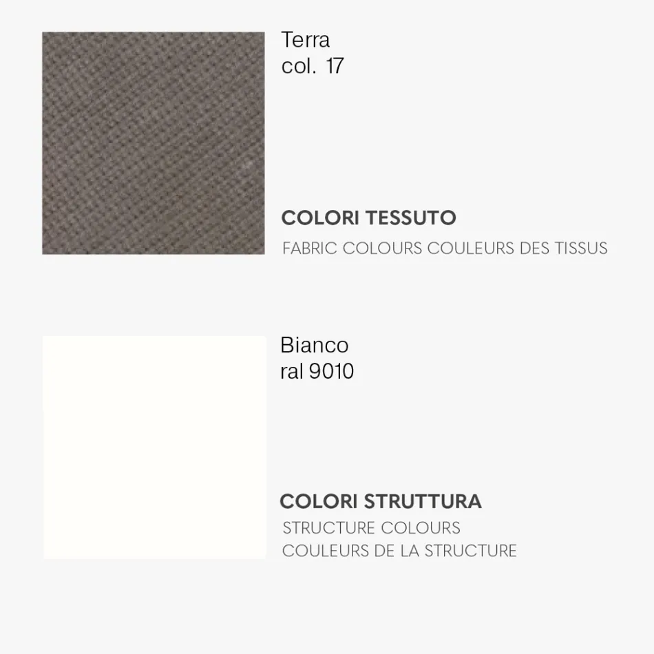 Eetkamerstoel met stoffen zitting en metalen structuur - Aisha Viadurini