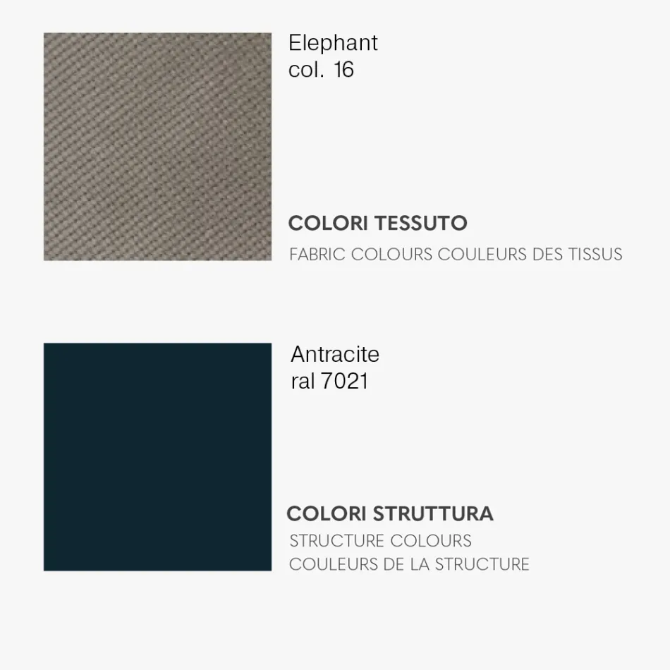 Eetkamerstoel met stoffen zitting en metalen structuur - Aisha Viadurini