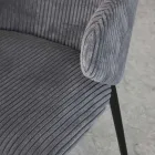 Eetkamerstoel met metalen frame en corduroy zitting - Ridni Viadurini