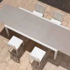 Eetkamerstoel voor buiten in aluminium en luxe designtouw 3 afwerkingen - Julie Viadurini