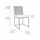 Eetkamerstoel voor buiten in aluminium en luxe designtouw 3 afwerkingen - Julie Viadurini