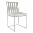 Eetkamerstoel voor buiten in aluminium en luxe designtouw 3 afwerkingen - Julie Viadurini