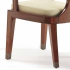 gewatteerde ontwerp dineren stoel in hout glad, L51xP53cm, Nicole Viadurini
