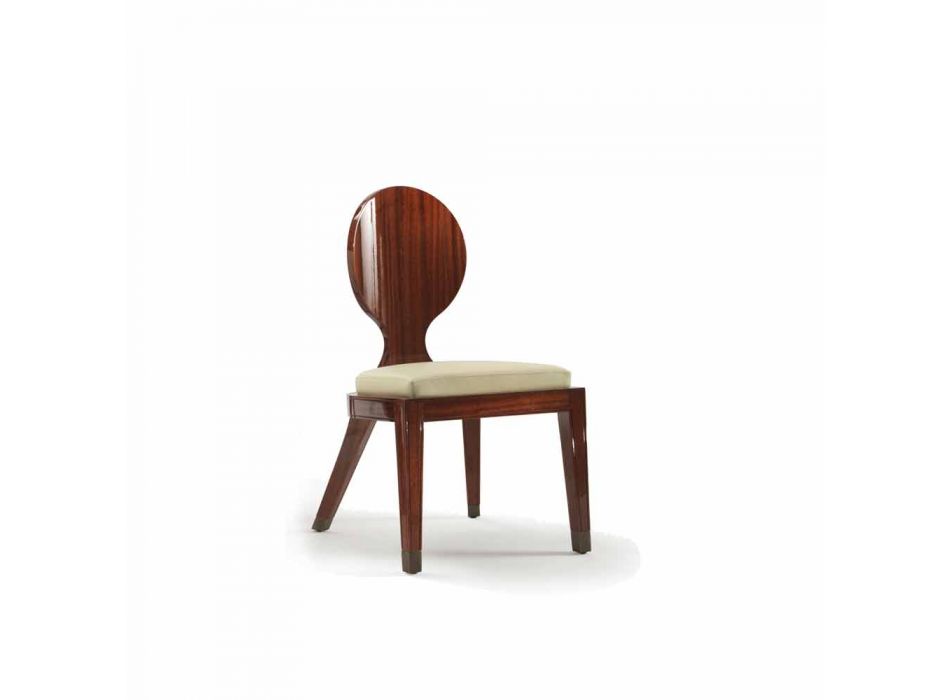 gewatteerde ontwerp dineren stoel in hout glad, L51xP53cm, Nicole Viadurini