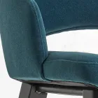 Houten eetkamerstoel met flesgroene fluwelen zitting Made in Italy - Eddard Viadurini