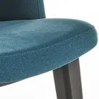 Houten eetkamerstoel met flesgroene fluwelen zitting Made in Italy - Eddard Viadurini