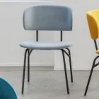 Eetkamerstoel in metaal en vlekbestendig fluweel, 2 stuks - Valnerina Viadurini