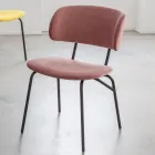 Eetkamerstoel in metaal en vlekbestendig fluweel, 2 stuks - Valnerina Viadurini